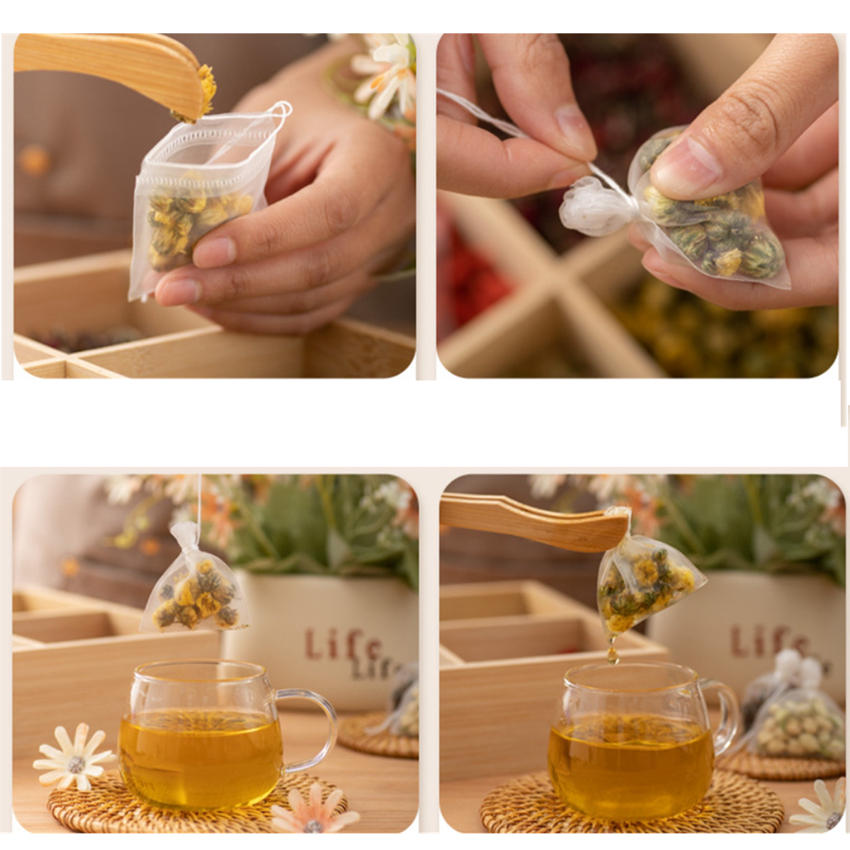 100pcs Tea Bags Nylon Food Gra - đánh giá và giá Herbal Wellness Products